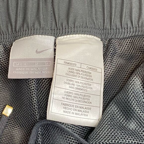 Nike gray mesh lined zipper and drawstring nylon track pants size M - Picture 12 of 16